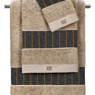 Σετ 3τμχ. Πετσέτες Beverly Anthracite-Natural - Guy Laroche
