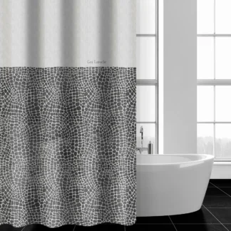 Κουρτίνα μπάνιου με μοντέρνο σχέδιο, ειδική επεξεργασία water repellant για να στεγνώνει γρήγορα - Guy Laroche Safari Anthracite