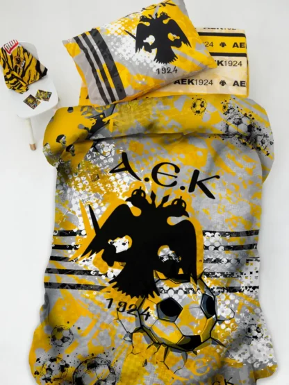 Σετ Παπλωματοθήκη Μονή Aek 170x250 Aek8