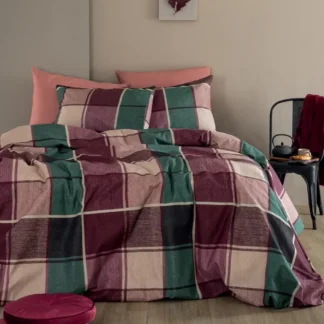 Σετ Σεντόνια Υπέρδιπλα Flannel Beauty 240x265 FB0237 Χωρίς Λάστιχο