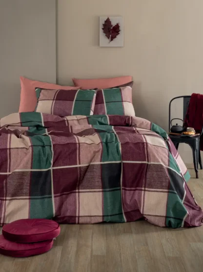 Σετ Σεντόνια Υπέρδιπλα Flannel Beauty 240x265 FB0237 Με Λάστιχο