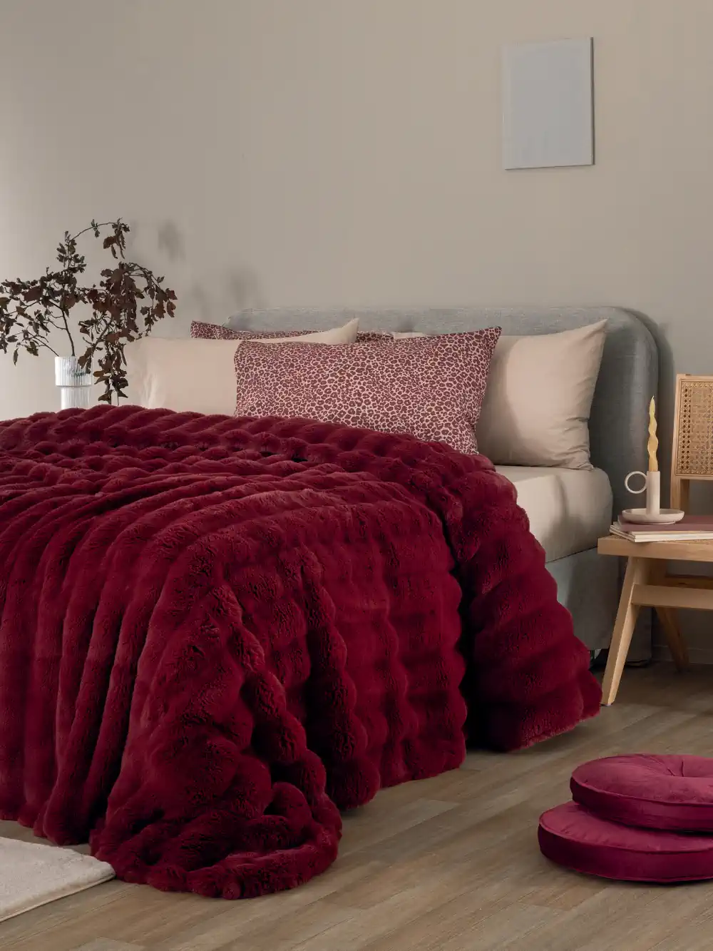 Γούνινη κουβέρτα Palamaiki Heather Bordo