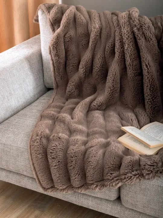 Γούνινη Κουβέρτα Ημίδιπλη, Εξαιρετικά Απαλή Palamaiki Heather Brown