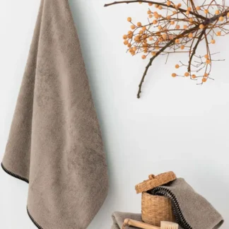 Πετσέτα μπάνιου μπεζ βαμβακερή Palamaiki Brooklyn