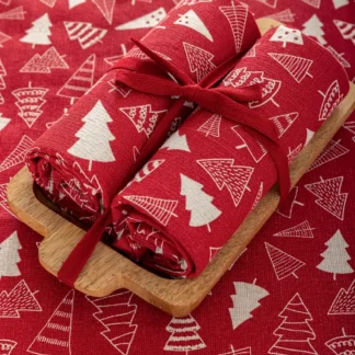 Σετ 2 Πετσέτες Κουζίνας 40x70 με ξύλινο δίσκο Christmas Collection CC100 από ύφασμα 100% βαμβάκι.