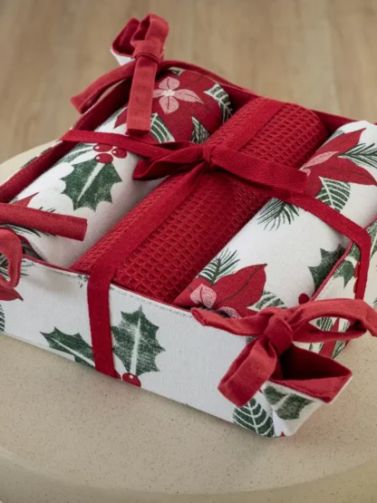 Σετ 3 Πετσέτες Κουζίνας 40x70 με καλάθι Christmas Collection CC101 - Image 2