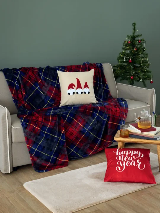 Κουβέρτα Μονή/Καναπέ 160x220 CLAUS από ύφασμα 100% flannel fleece 300 γραμμαρίων ανά m², αφράτη, μαλακή και απαλή υφή, προσφέροντας ζεστασιά το χειμώνα.