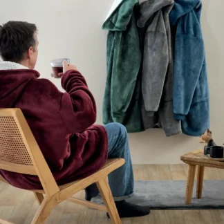 Κουβέρτα με κουκούλα, fleece και sherpa Palamaiki Huhu2 Denim
