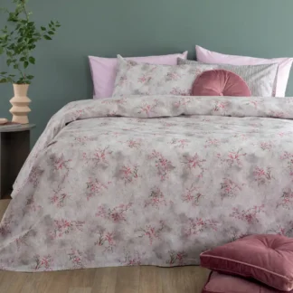 Σεντόνια υπέρδιπλα από 100% βαμβάκι, ροζ floral, σετ 4 τμχ - Palamaiki FL6293