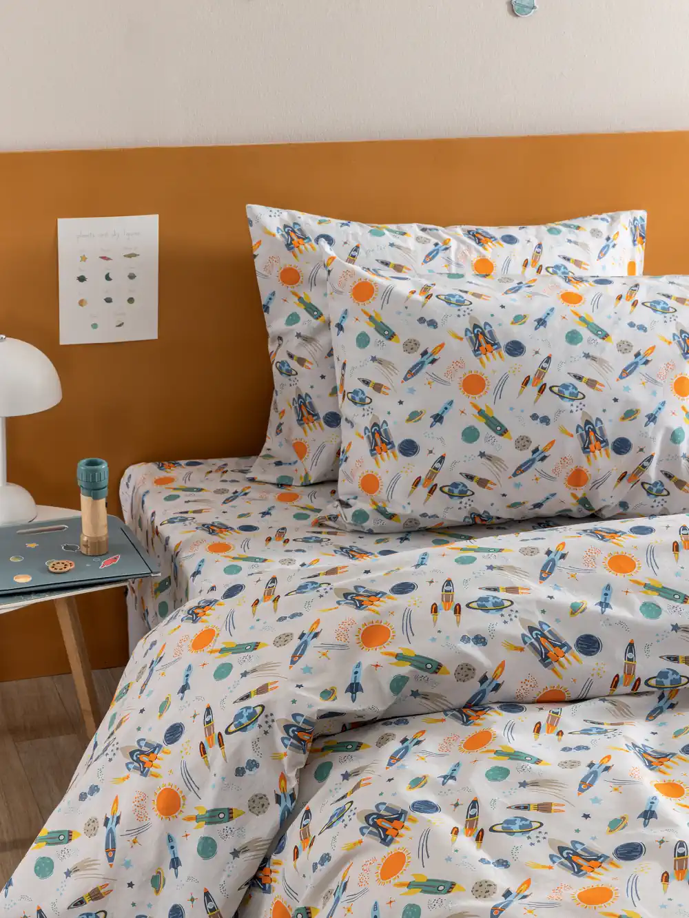 Σετ σεντόνια παιδικά ημίδιπλα, με πολύχρωμα σχέδια, 100% βαμβακερά Palamaiki MK770