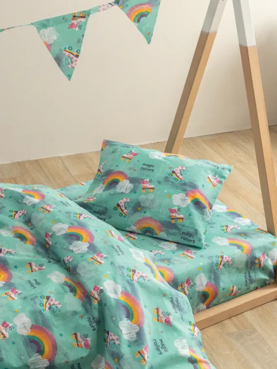 Παιδικά σεντόνια με σχέδιο, από 100% βαμβάκι, σετ 3 τμχ - Palamaiki MK774