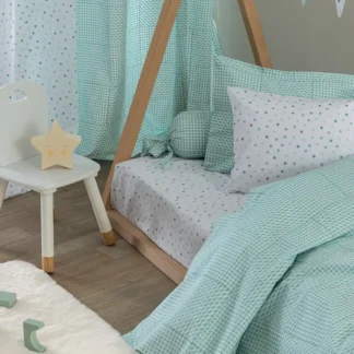 Σεντόνι Κούνιας 130x170 BB100 AQUA Χωρίς Λάστιχο