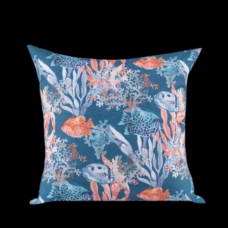 Διακοσμητική Μαξιλαροθήκη εμπριμέ, μπλε και ροζ, 45 x 45 εκατοστά Aslanis Home