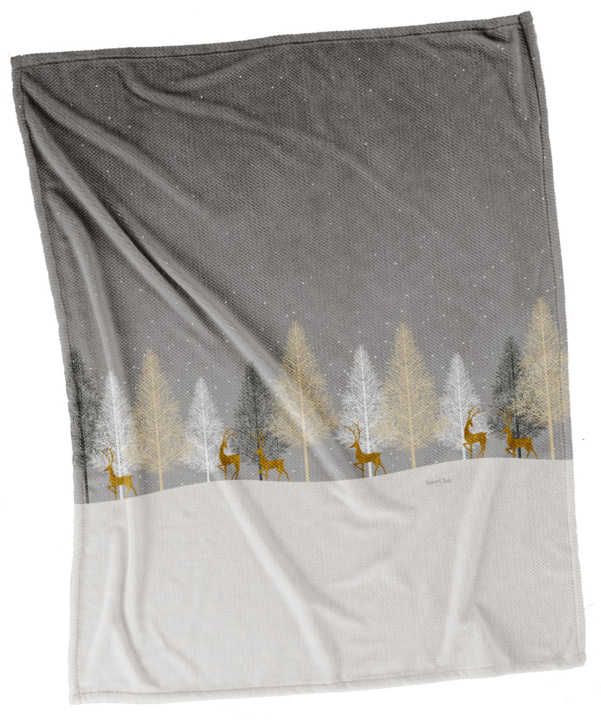 Χριστουγεννιάτικη Κουβέρτα Ultrasoft Saint Clair 5010 Natural