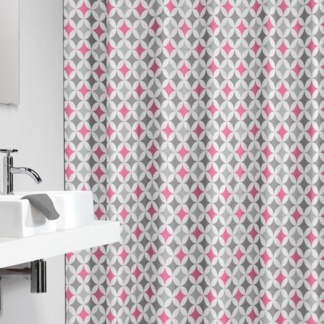 Diamonds 180x200 pink κουρτίνα μπάνιου υφασμάτινη Sealskin