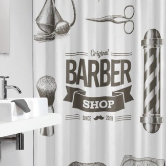 Barber 180x200 black κουρτίνα μπάνιου υφασμάτινη Sealskin