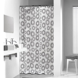 Circolo 180x200 grey Πλαστική κουρτίνα μπάνιου Sealskin