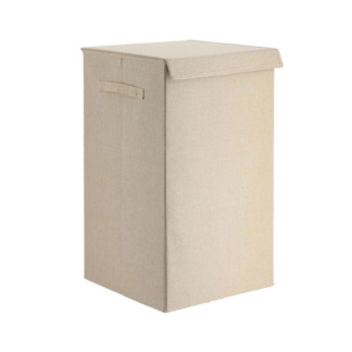 Καλάθι Απλύτων Αναδιπλούμενο από MDF Μπεζ με Υφασμάτινη Επένδυση MRShome