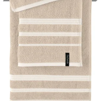 Πετσέτες μπάνιου μπεζ, από 100% βαμβάκι, σετ σώματος, προσώπου και χεριών - Guy Laroche Sofrano Beige