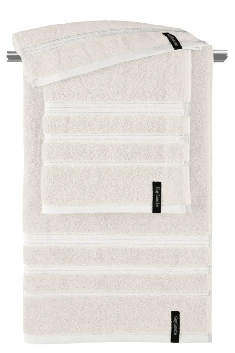 Πετσέτες Μπάνιου Εκρού, Κατασκευασμένες Από 100% Βαμβάκι, Σετ Τριών Τεμαχίων Guy Laroche Sofrano Cream