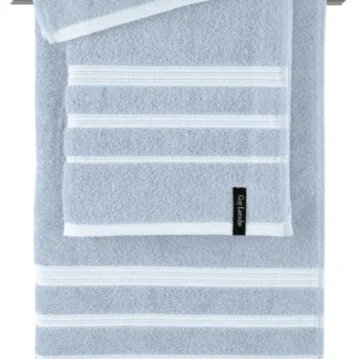 Πετσέτες μπάνιου σιέλ, κατασκευασμένες από 100% βαμβάκι, σετ σώματος, προσώπου και χεριών Guy Laroche Sofrano Cielo