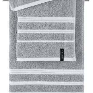 Πετσέτες μπάνιου γκρι, σετ 3 τμχ, σώματος, προσώπου και χεριών, από 100% βαμβάκι Guy Laroche Sofrano Grey