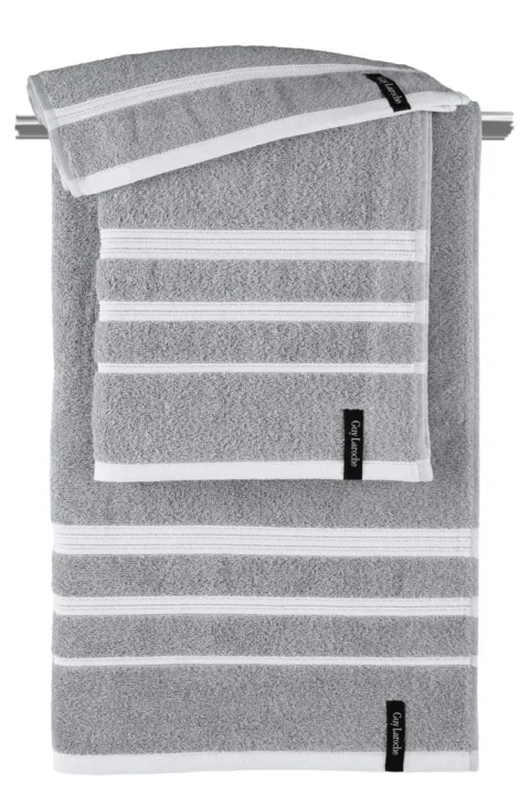 Πετσέτες μπάνιου γκρι, σετ 3 τμχ, σώματος, προσώπου και χεριών, από 100% βαμβάκι Guy Laroche Sofrano Grey