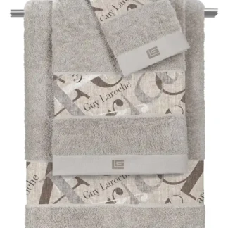 Σετ 3τμχ Πετσέτες Passport Beige-Silver - Guy Laroche