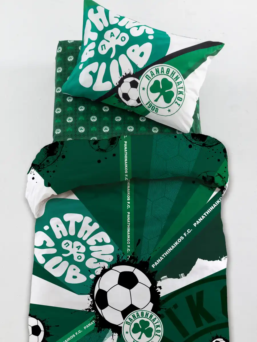 Σετ Μονά Σεντόνια Panathinaikos F.C. 170x260 FC12 Με Λάστιχο