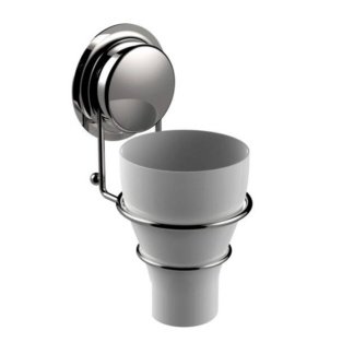 Ποτήρι οδοντόβουρτσας επιτοίχιο με βεντούζα chrome/white Sealskin Elementals