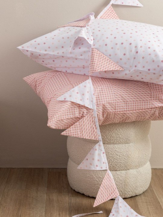 Βρεφικές μαξιλαροθήκες ροζ, 100% βαμβακερές Palamaiki BB101 Rose