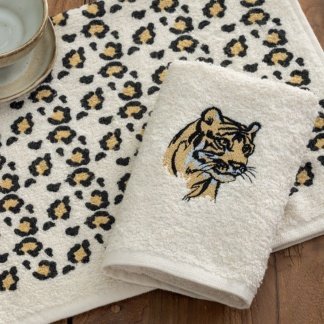 Πετσέτες κουζίνας Palamaiki Tiger ΜΗ400. Σετ δυο τεμαχίων, κατασκευασμένο από κατασκευασμένο από 80% βαμβάκι και 20% πολυέστερ, μαλακό και απορροφητικό. 30 x 50 εκατοστά.