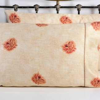 Ζεύγος Μαξιλαροθήκες Υπνου 885 English Flower Beige Rev. - DownTown