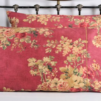 Ζεύγος Μαξιλαροθήκες Υπνου 886 English Flower Red - DownTown