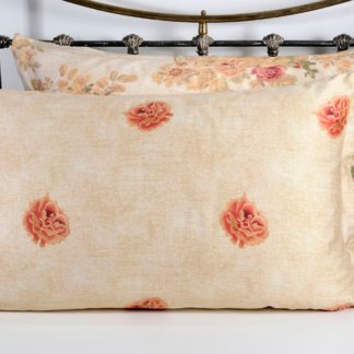 Ζεύγος Μαξιλαροθήκες Oxford 885 English Flower Beige Ταίρι - DownTown