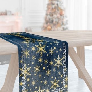 Χριστουγεννιάτικη τραβέρσα μπλε με χρυσό Saint Clair Christmas 2037