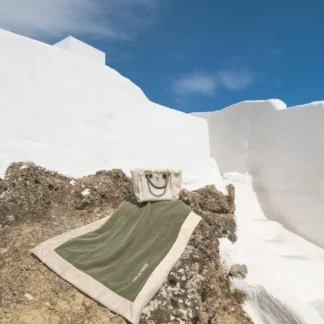 Πετσέτα θαλάσσης Feel & Touch Caribbean Khaki. Εξαιρετικά μαλακή και απορροφητική, (60% βαμβάκι, 40% πολυέστερ), 80 × 170 εκ.