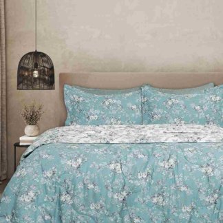 Σετ πάπλωμα με σεντόνια floral βαμβακοσατέν Palamaiki Bed in a bag BO698