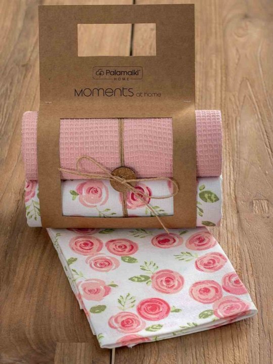 Πετσέτες κουζίνας floral από 100% βαμβάκι, σετ δυο τεμαχίων Palamaiki Kitchen Towels MH800