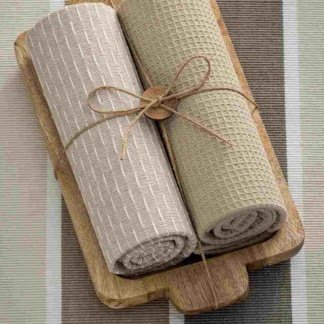 Πετσέτες κουζίνας Palamaiki Kitchen Towels ΜΗ1100. Σετ δύο τεμαχίων, κατασκευασμένο από 100% βαμβάκι, μαλακό και απορροφητικό. 40 x 70 εκατοστά, με ξύλινο δίσκο.