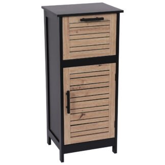 Έπιπλο MDF/Βελανιδιά με 1 Συρτάρι και 1 Ντουλάπι με Ράφι στο Εσωτερικό 36.5x30x83cm MRShome