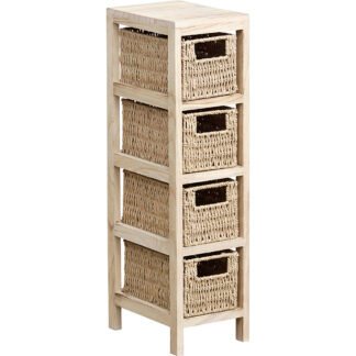 Συρταριέρα MDF με 4 Συρτάρια 17x24x65cm Μπεζ MRShome