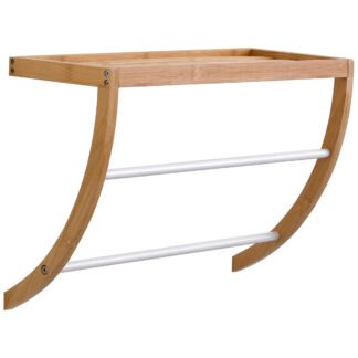 Κρεμάστρα Τοίχου με Ράφι Bamboo 45x20x34cm Μπεζ/Λευκή MRShome